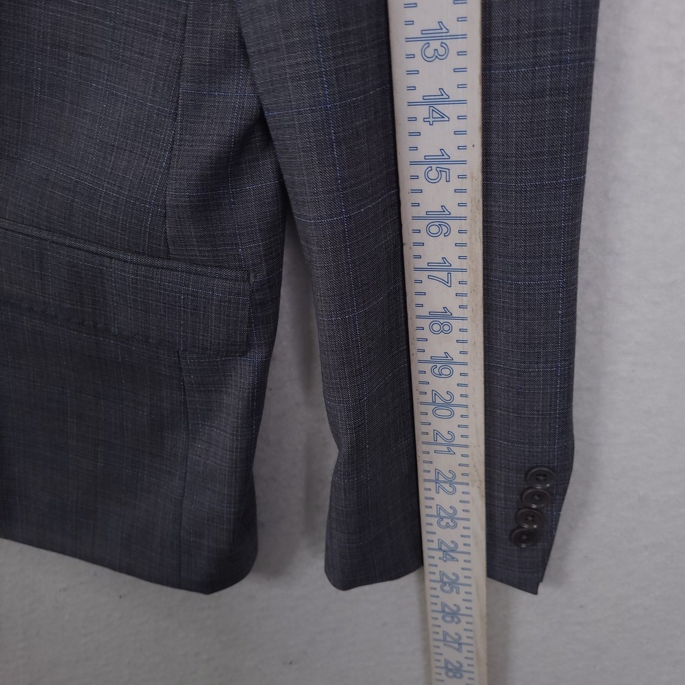 Psycho Bunny Sport Coat Mens 40R Grey Blue Glen Plaid Wool Blend Blazer - Picture 8 of 16